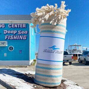Salt Rag Beach Towel - "Blue Atlantic Rag" [Sand Free Turkish Beach Towel]
